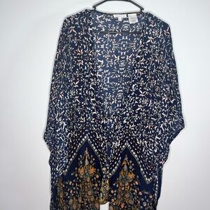 Patrons of Peace Boho  Kimono Duster Oversized Floral M/L flowy open front